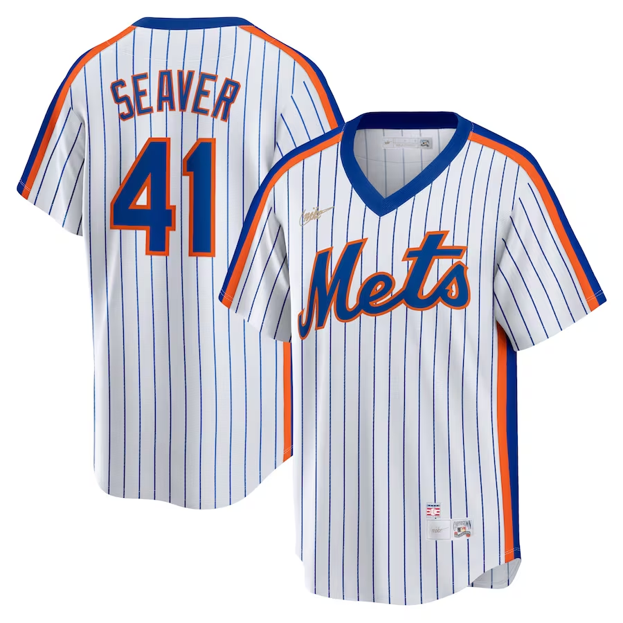 Men's New York Mets Tom Seaver #41 White Home Cooperstown Collection Jersey
